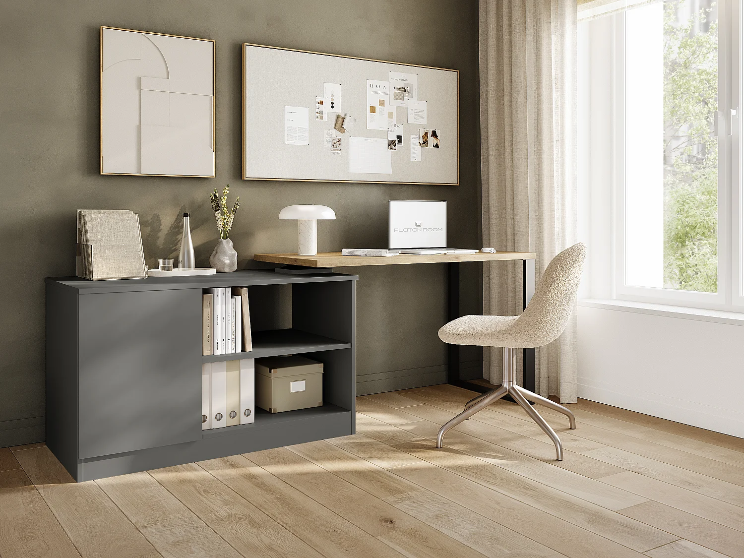 Escritorio giratorio 360° RIO – Mesa multifuncional 3 en 1: cómoda, escritorio en esquina y superficie de trabajo extensible con rotación de 360°