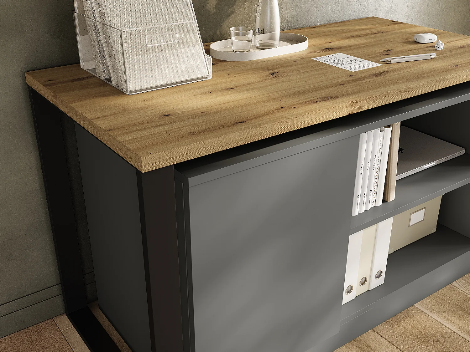 Escritorio giratorio 360° RIO – Mesa multifuncional 3 en 1: cómoda, escritorio en esquina y superficie de trabajo extensible con rotación de 360°