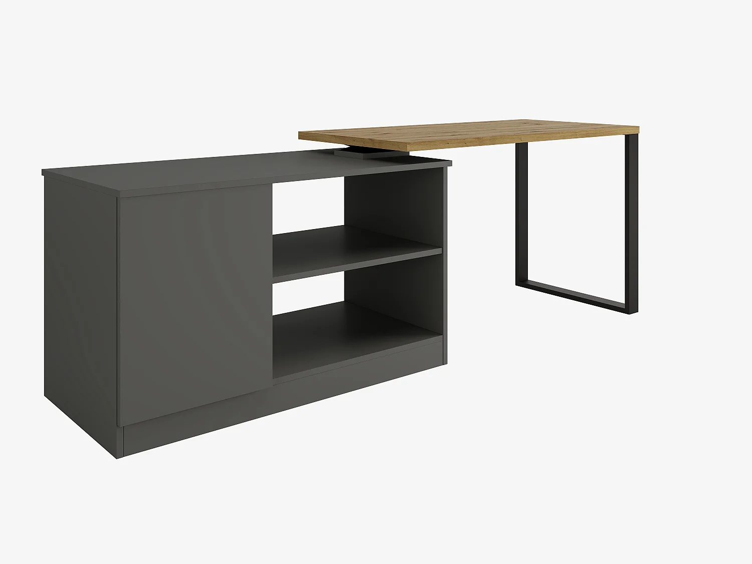 Escritorio giratorio 360° RIO – Mesa multifuncional 3 en 1: cómoda, escritorio en esquina y superficie de trabajo extensible con rotación de 360°