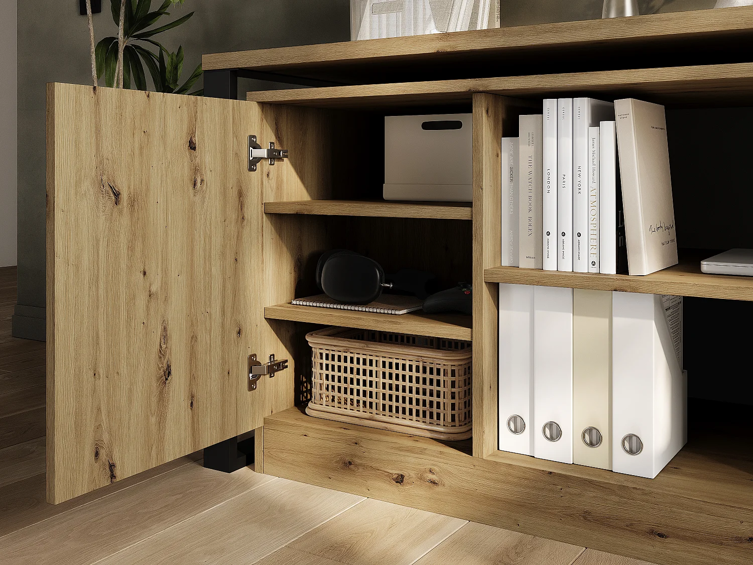 Bureau 360° draaibaar RIO – Multifunctionele 3-in-1 tafel: commode, hoekbureau en uitschuifbaar werkblad met 360° rotatie