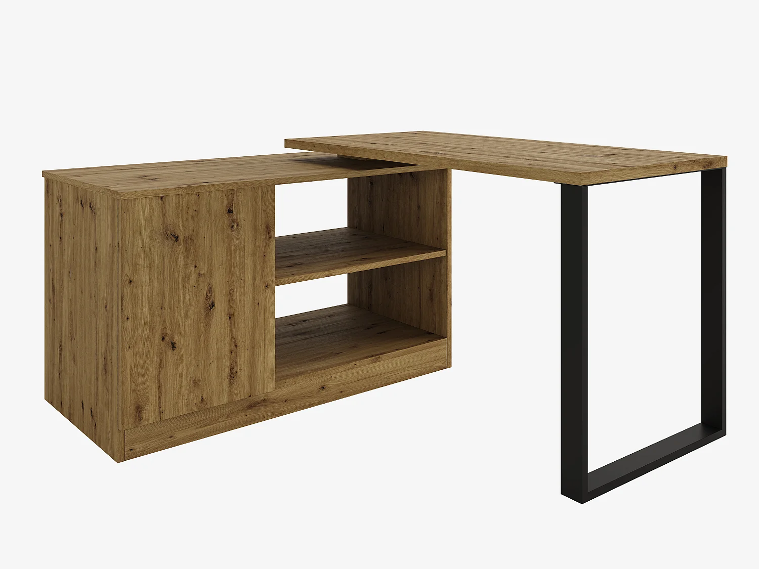 Bureau 360° draaibaar RIO – Multifunctionele 3-in-1 tafel: commode, hoekbureau en uitschuifbaar werkblad met 360° rotatie