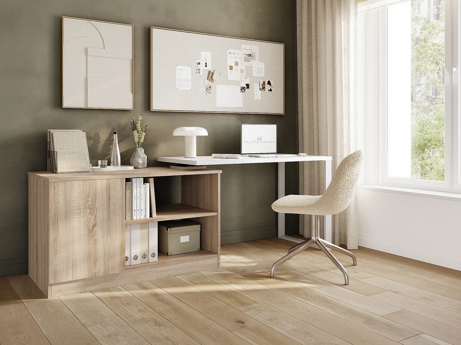 Schreibtisch 360° drehbar RIO – Multifunktionstisch 3-in-1: Kommode, Eckschreibtisch und ausziehbare Arbeitsplatte mit 360°-Drehung