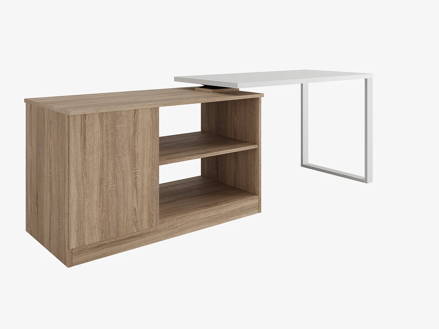 Schreibtisch 360° drehbar RIO – Multifunktionstisch 3-in-1: Kommode, Eckschreibtisch und ausziehbare Arbeitsplatte mit 360°-Drehung