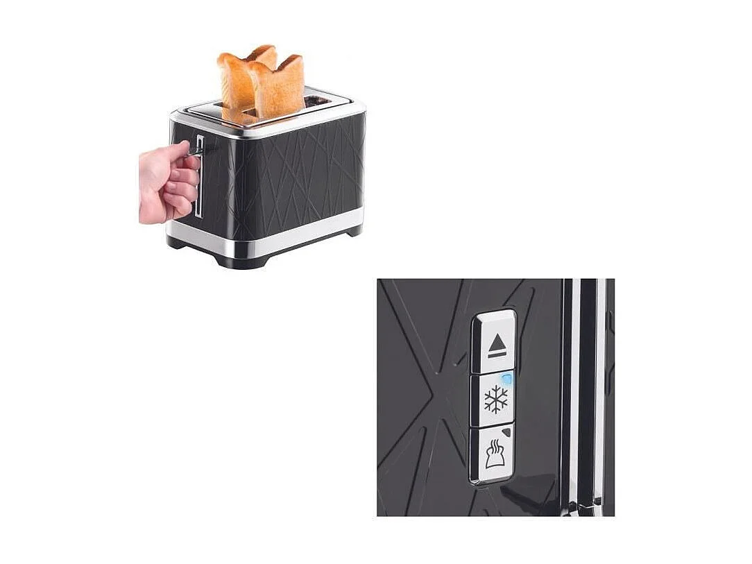 Russell Hobbs 28091-56 Toaster Grille-Pain Structure, Liftn Look, Fentes XL, Cuisson Ajustable, Rechauffe Viennoiseries - Noir