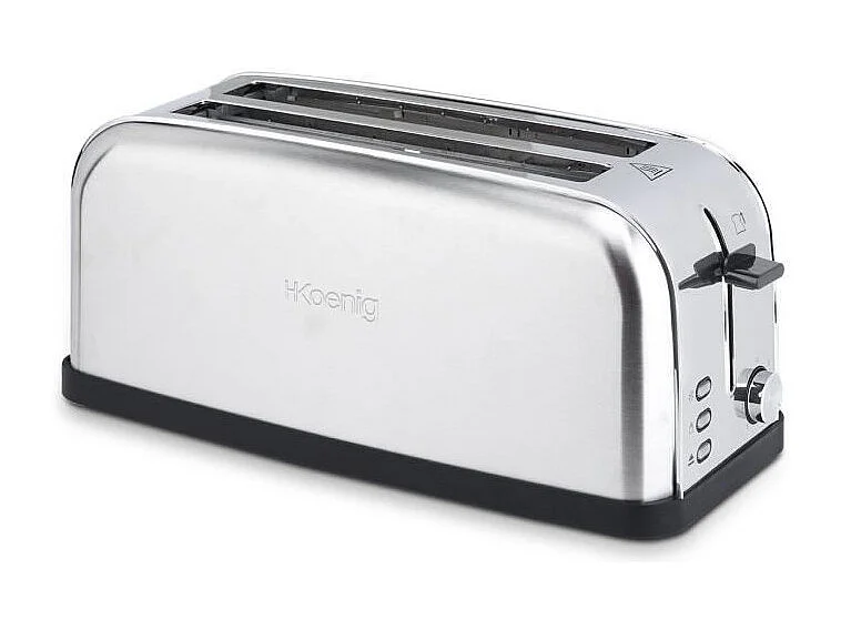 Grille-pain H.KoeNIG TOAS28 - 2 fentes - 3 fonctions - Thermostat réglable 7 niveaux - Acier inoxydable - Gris
