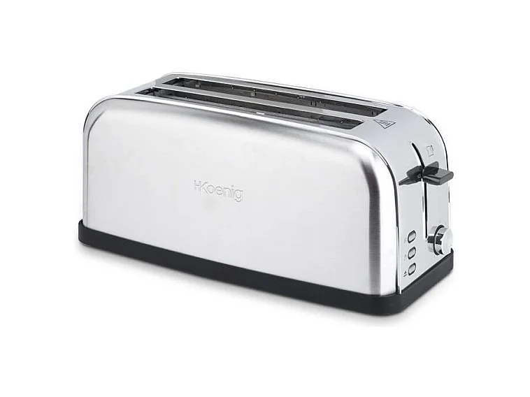 Grille-pain H.KoeNIG TOAS28 - 2 fentes - 3 fonctions - Thermostat réglable 7 niveaux - Acier inoxydable - Gris