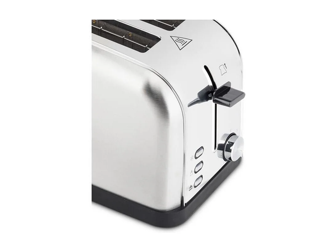 Grille-pain H.KoeNIG TOAS28 - 2 fentes - 3 fonctions - Thermostat réglable 7 niveaux - Acier inoxydable - Gris