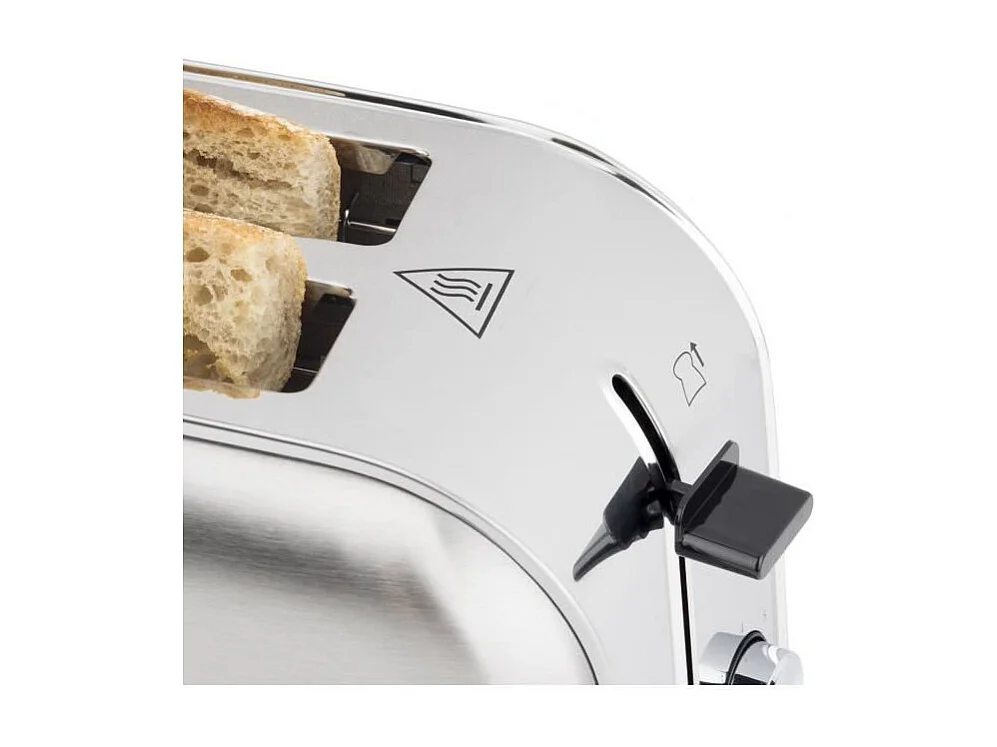 Grille-pain H.KoeNIG TOAS28 - 2 fentes - 3 fonctions - Thermostat réglable 7 niveaux - Acier inoxydable - Gris