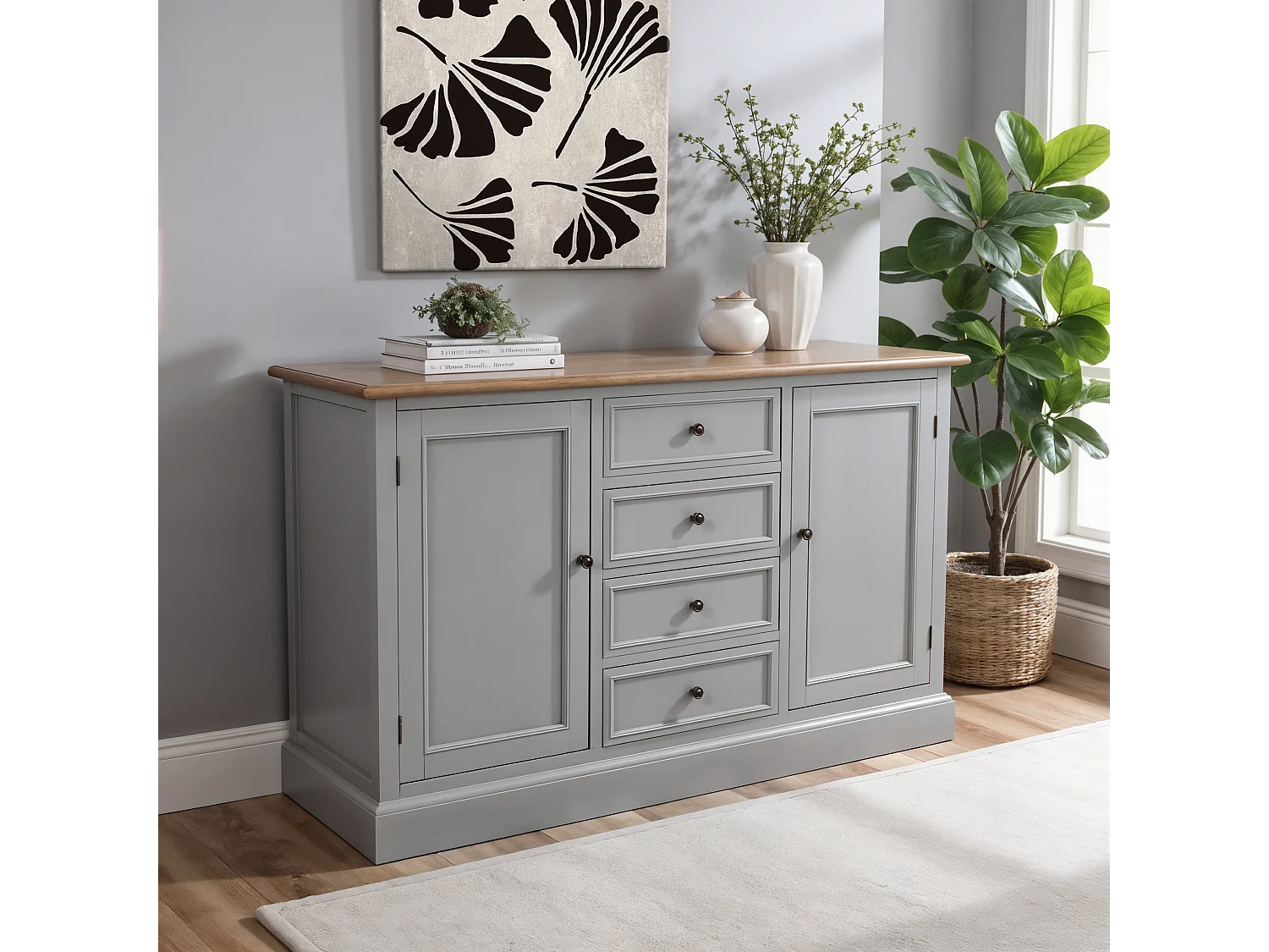 Credenza in legno di pino ed mdf “Vicenzo”