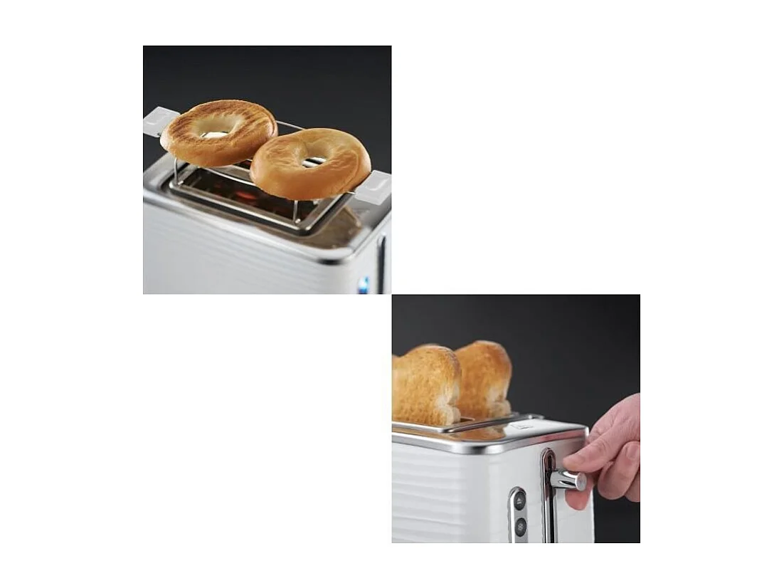 Russell Hobbs 24370-56 Toaster Grille Pain XL Inspire, Controle Brunissage, Decongele, Rechauffe, Chauffe Viennoiserie - Blanc