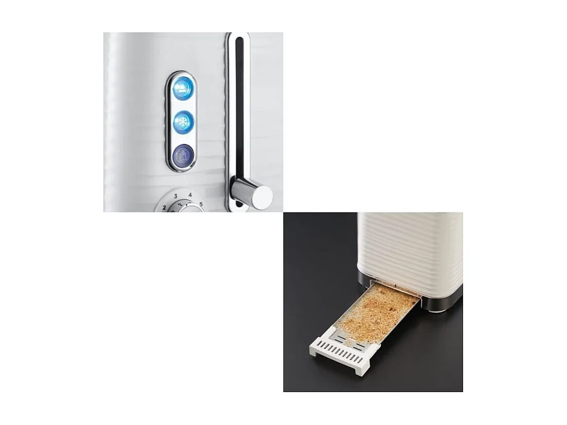 Russell Hobbs 24370-56 Toaster Grille Pain XL Inspire, Controle Brunissage, Decongele, Rechauffe, Chauffe Viennoiserie - Blanc