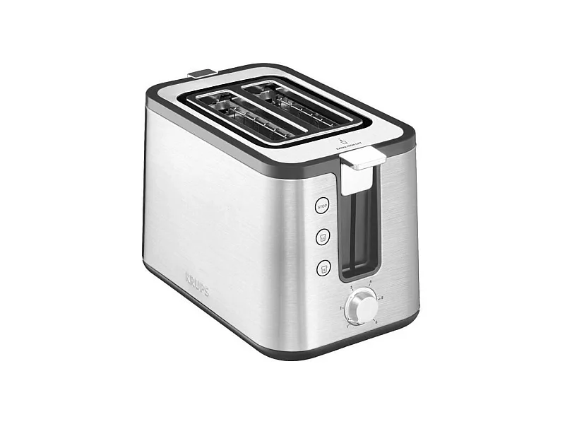 KRUPS KH442D10 Control Line Grille-pain inox, Toaster 2 fentes larges, Remontee extra haute, Fonctions rechauffage et decongelat