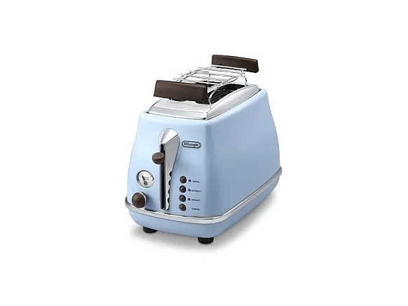 DELONGHI CTOV 2103.AZ Grille Pain Icona Vintage - Bleu et Marron
