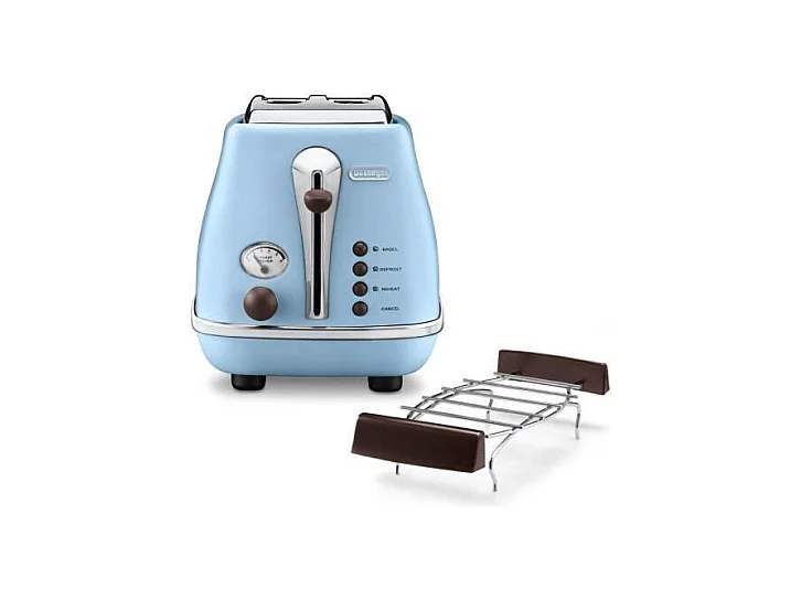 DELONGHI CTOV 2103.AZ Grille Pain Icona Vintage - Bleu et Marron