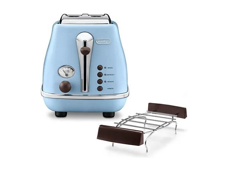 DELONGHI CTOV 2103.AZ Grille Pain Icona Vintage - Bleu et Marron