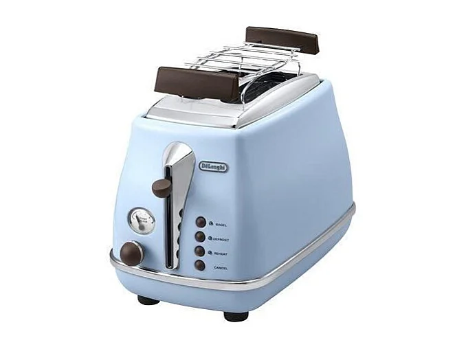 DELONGHI CTOV 2103.AZ Grille Pain Icona Vintage - Bleu et Marron