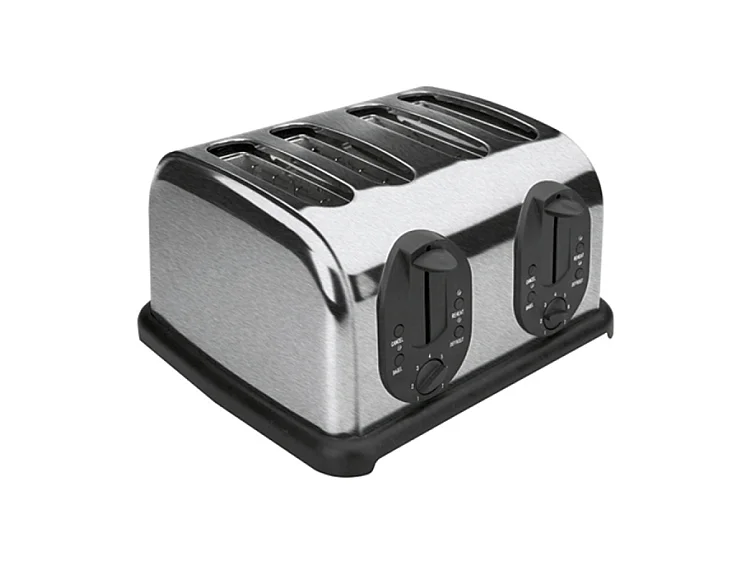 Grille-Pain Automatique pour 4 Tranches Argenté