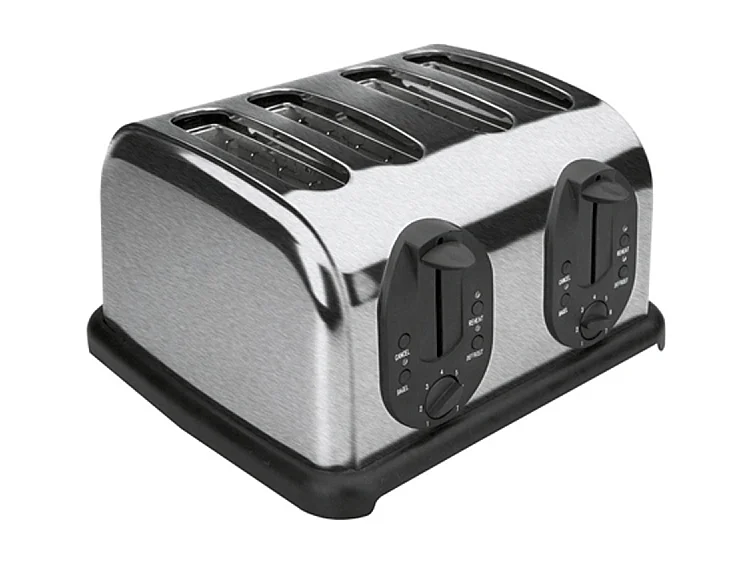 Grille-Pain Automatique pour 4 Tranches Argenté