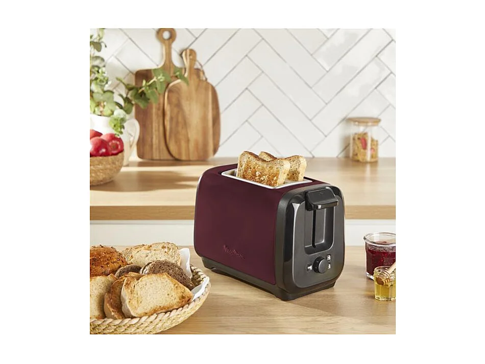 Moulinex Grille pains 2 fentes 800w bordeaux - LT5S05E0