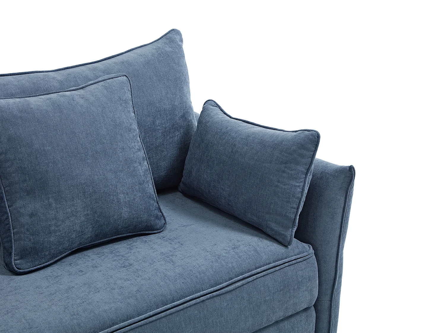 Canapé 3 places convertible en tissu bleu avec assise à mémoire de forme SITALA