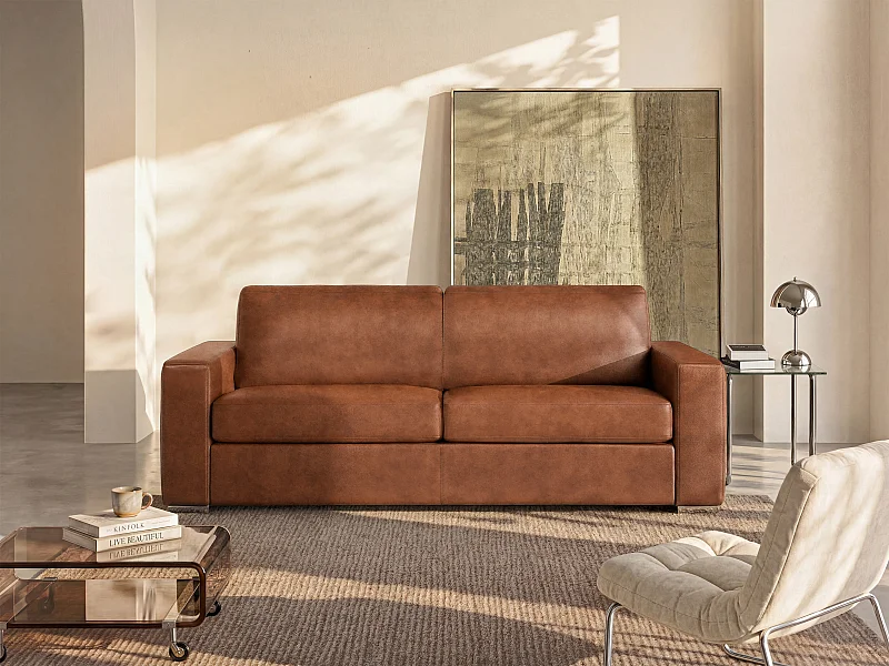 Schlafsofa Leder