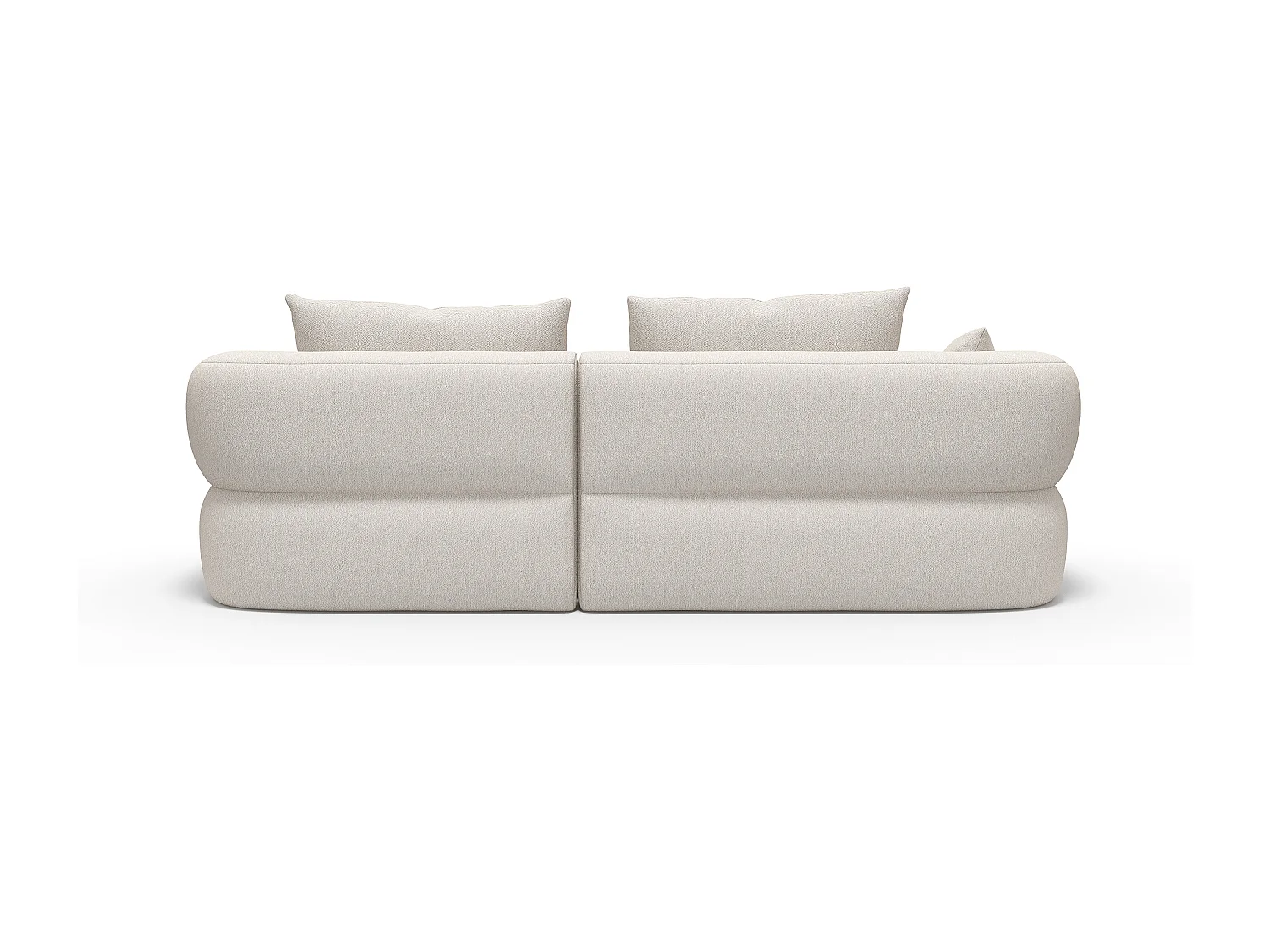 Sofá de canto direito em tecido chenille bege CUSAVA da Maison Céphy