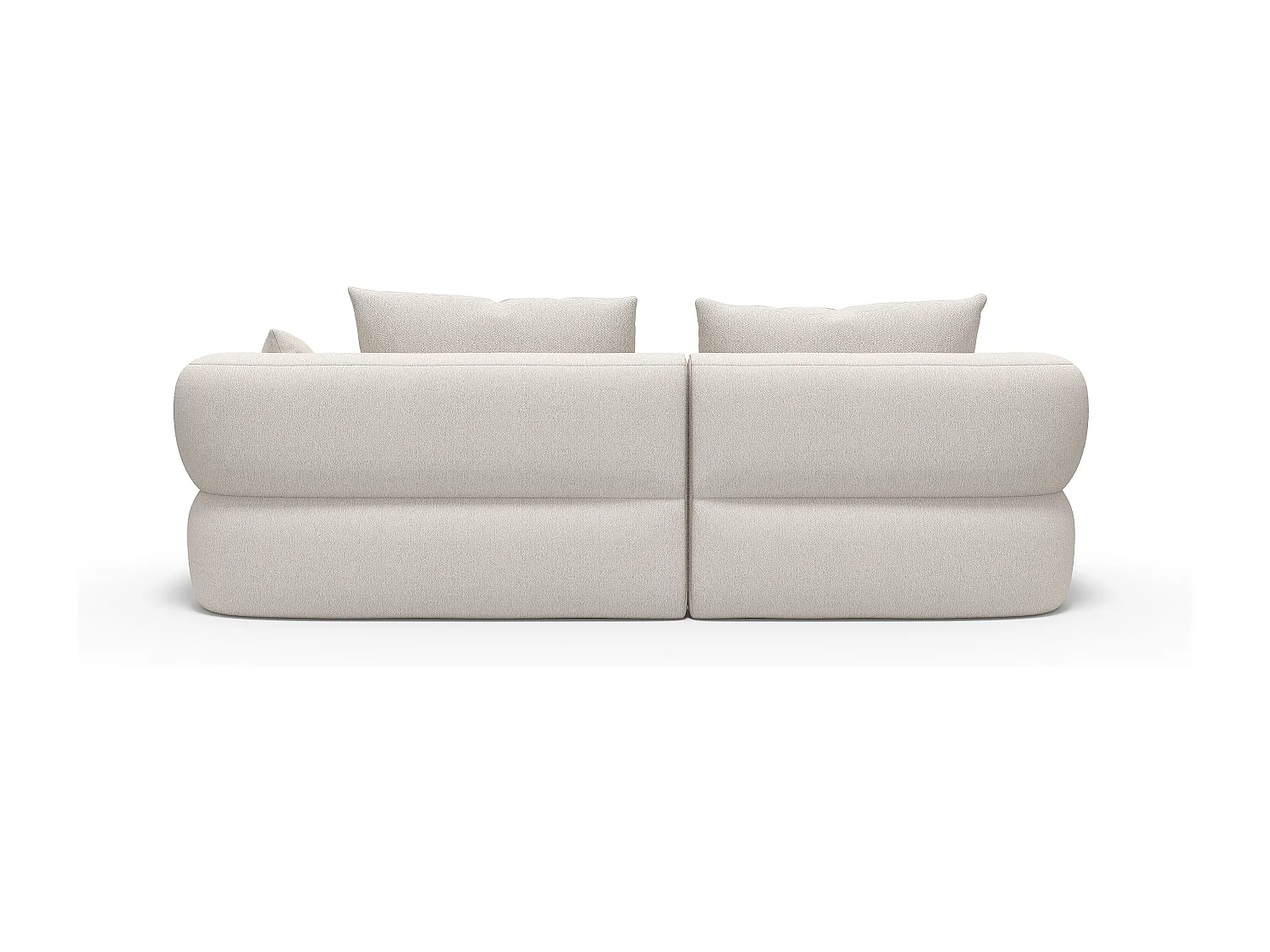 Sofá de canto esquerdo em tecido chenille bege CUSAVA da Maison Céphy