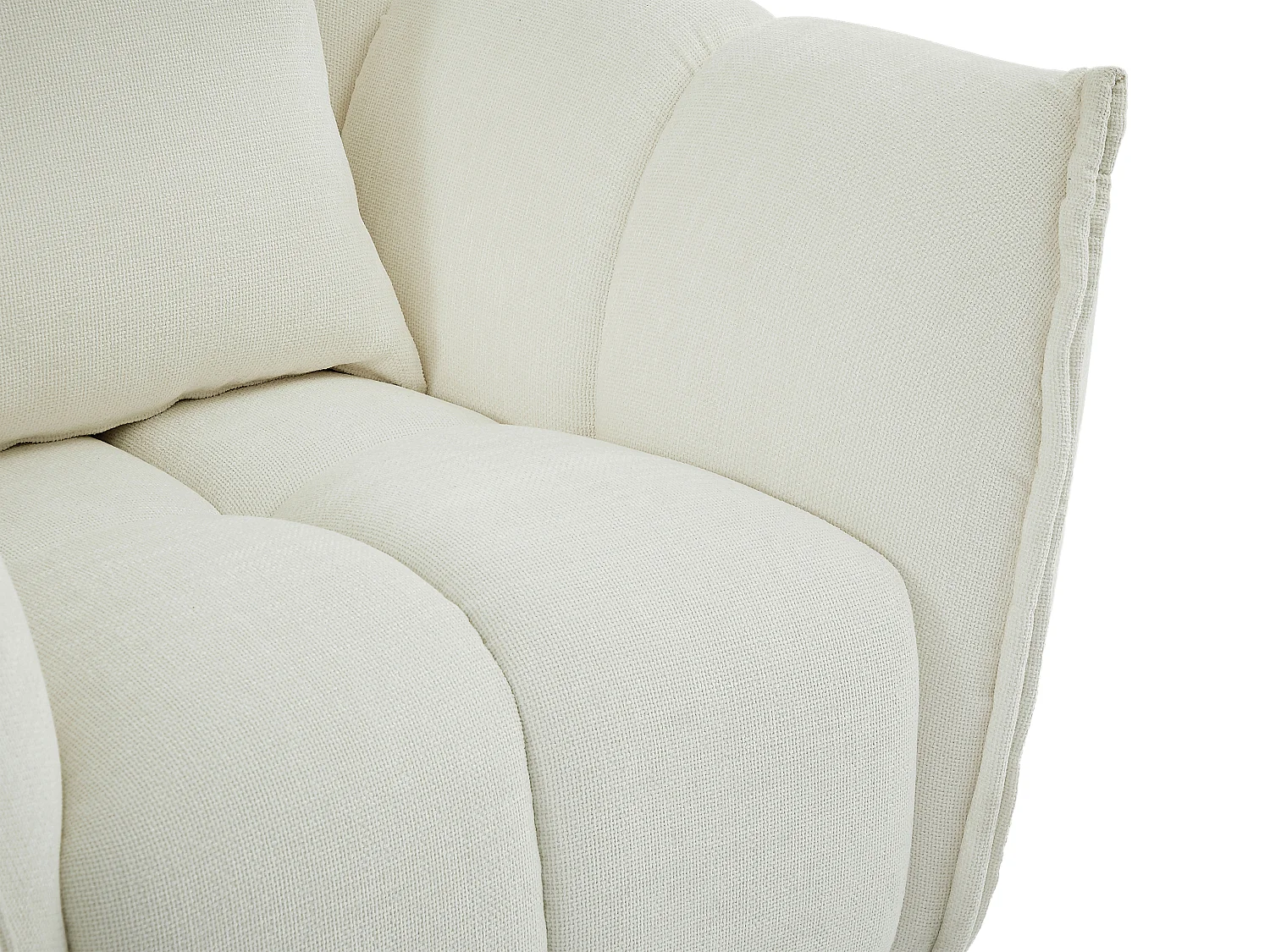 Canapé 4 places en tissu texturé beige GONOLON