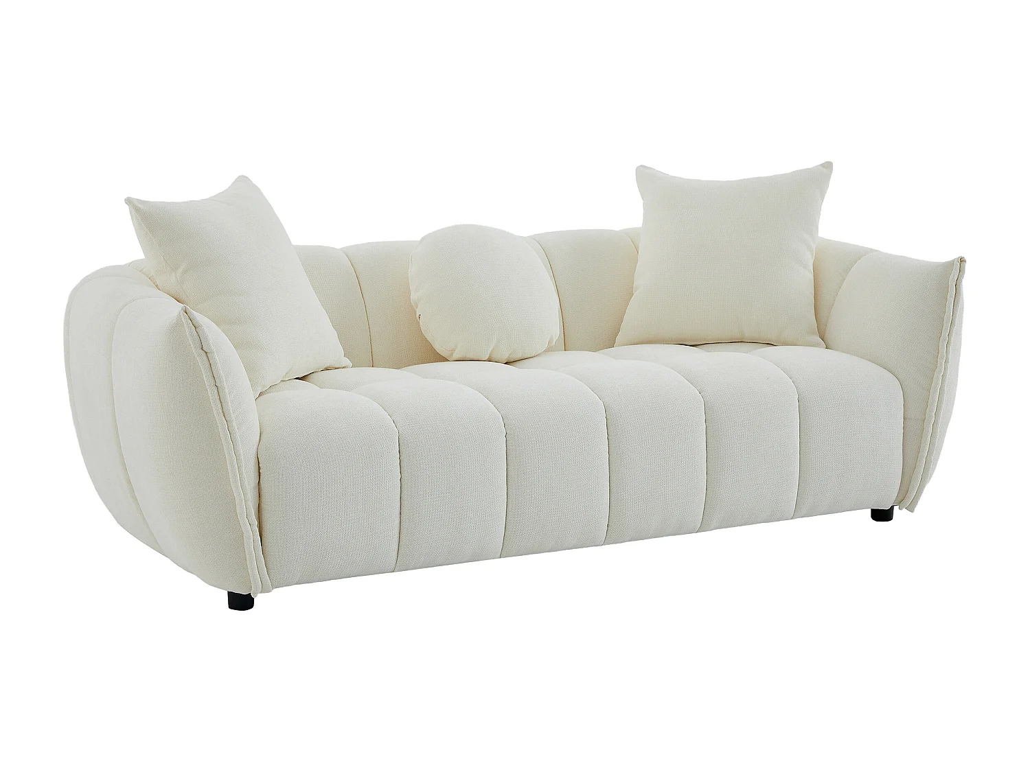 Canapé 3 places en tissu texturé beige GONOLON