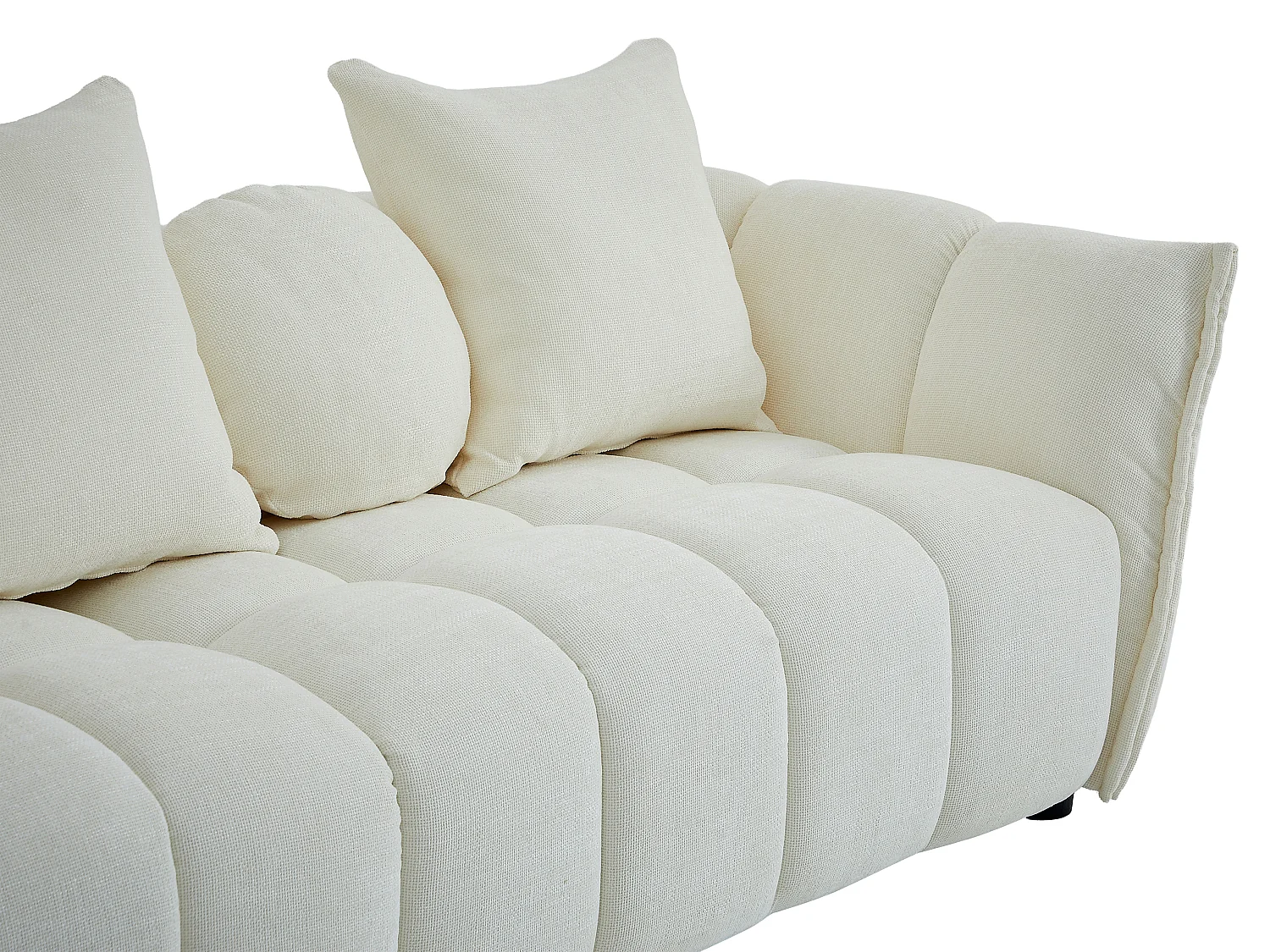 Canapé 3 places en tissu texturé beige GONOLON