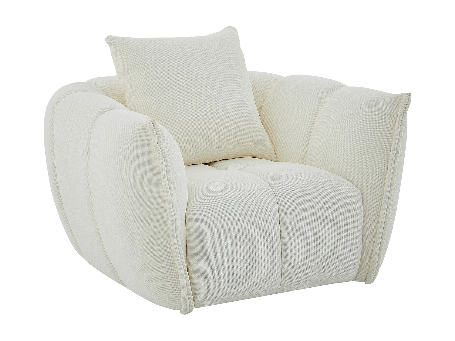 Poltrona girevole in tessuto testurizzato beige - GONOLON