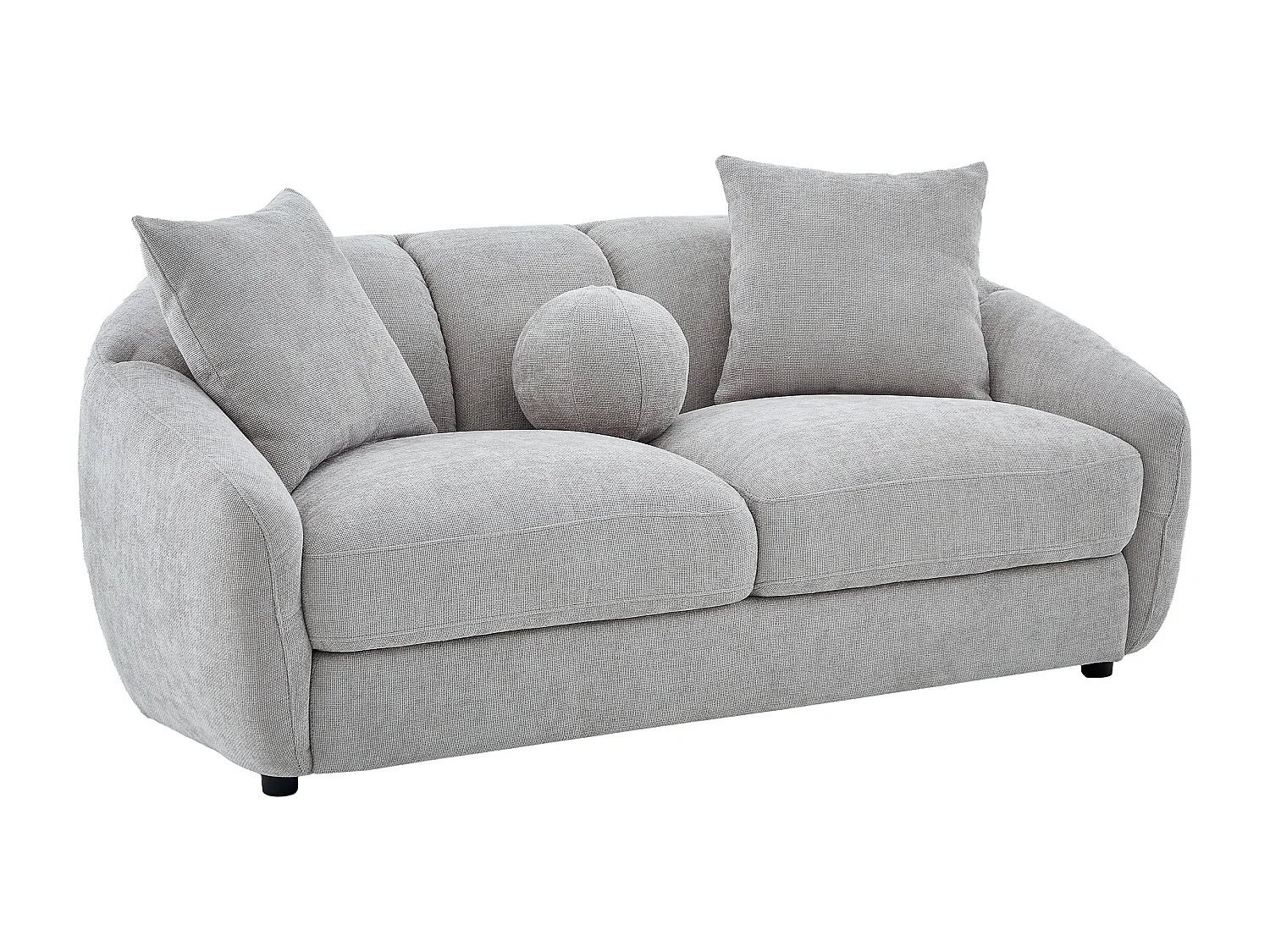 Canapé 2 places en tissu texturé gris clair NAFEKI