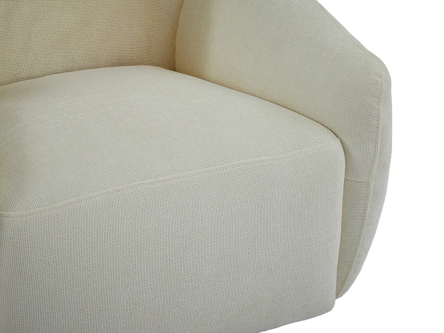 Fauteuil pivotant en tissu texturé ivoire NAFEKI