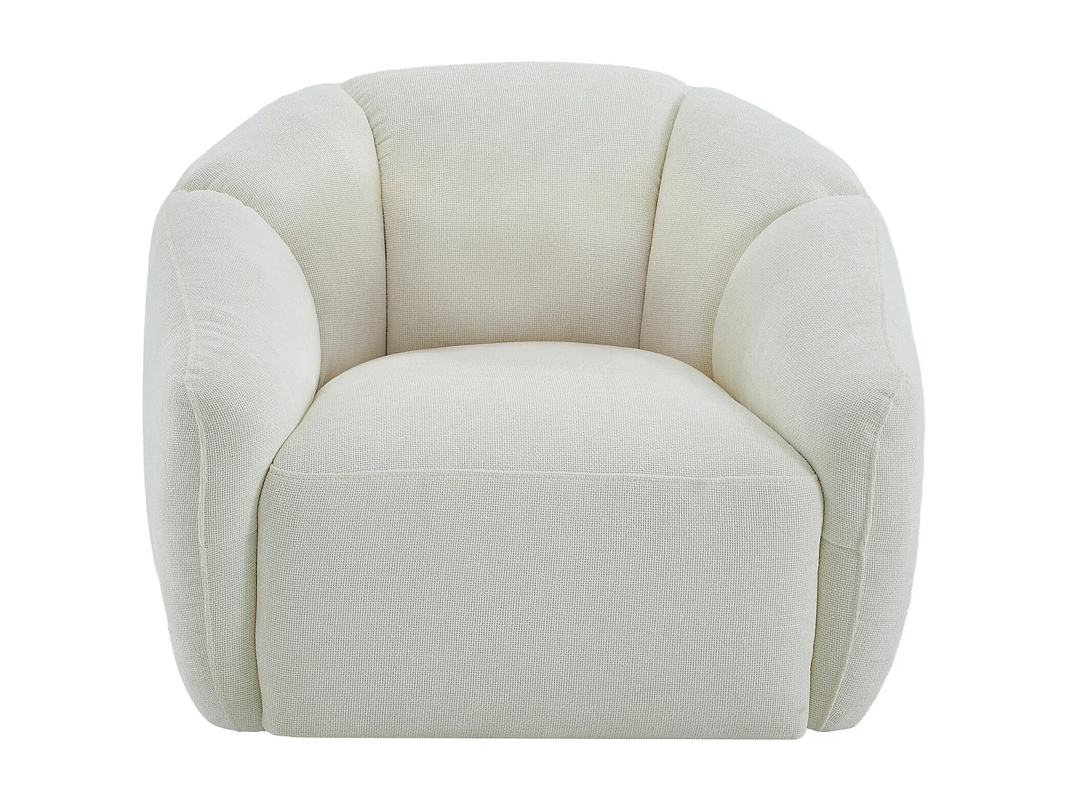 Fauteuil pivotant en tissu texturé ivoire NAFEKI