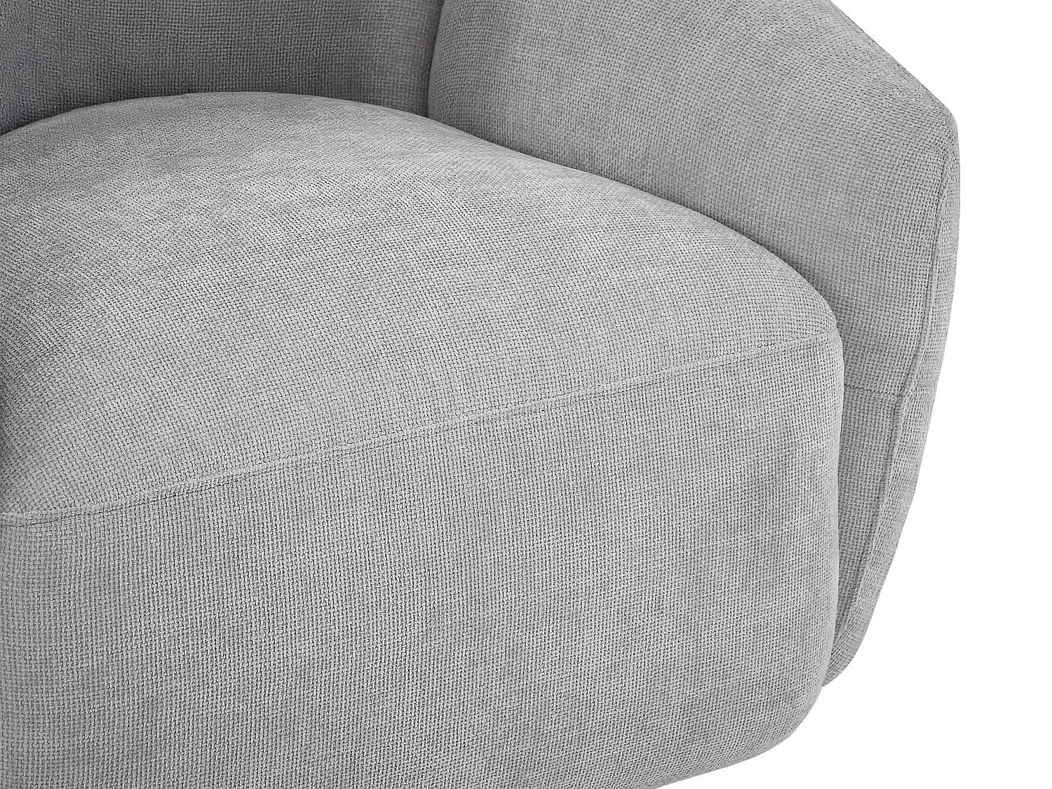 Fauteuil pivotant en tissu texturé gris clair NAFEKI