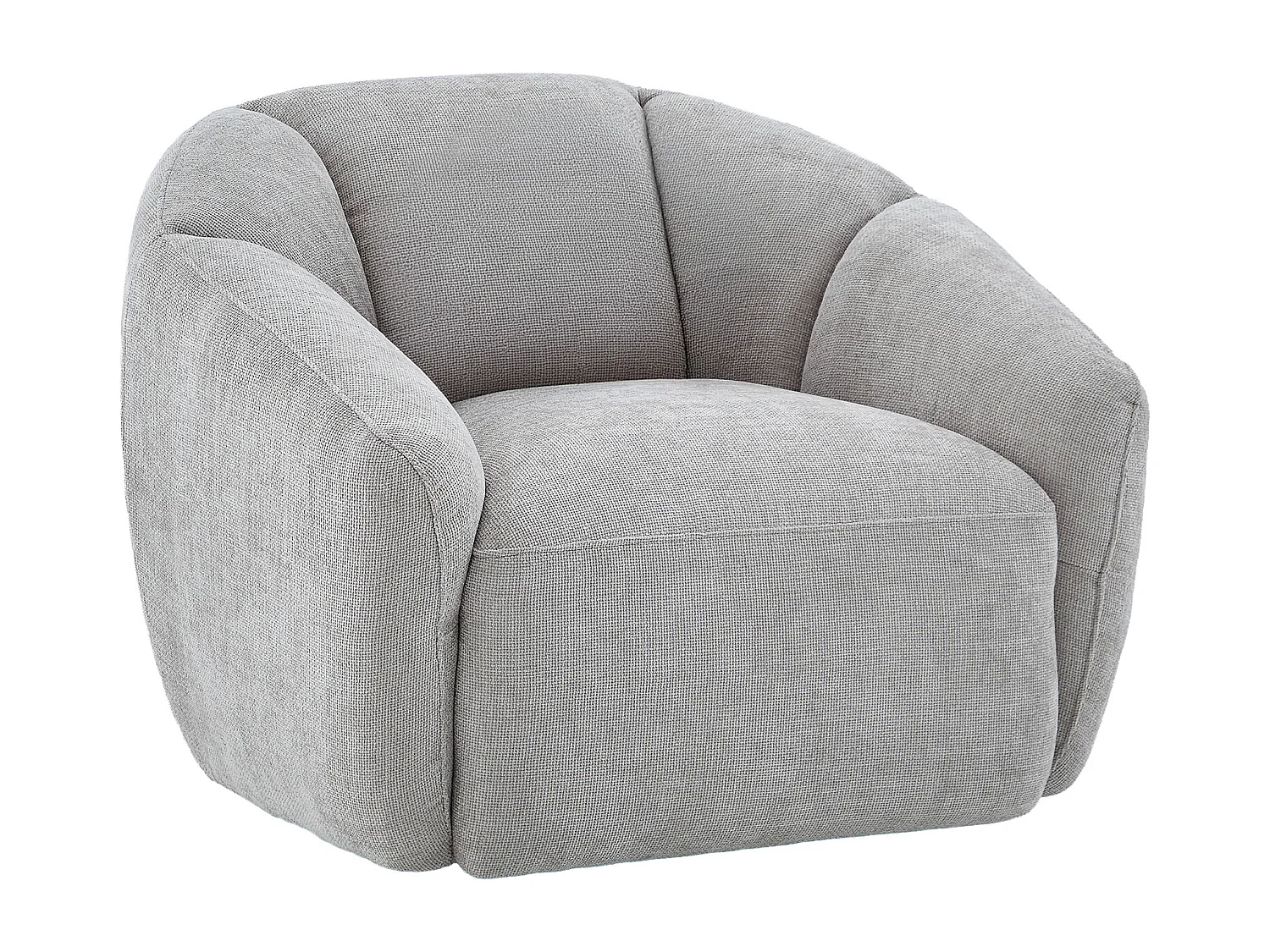 Fauteuil pivotant en tissu texturé gris clair NAFEKI