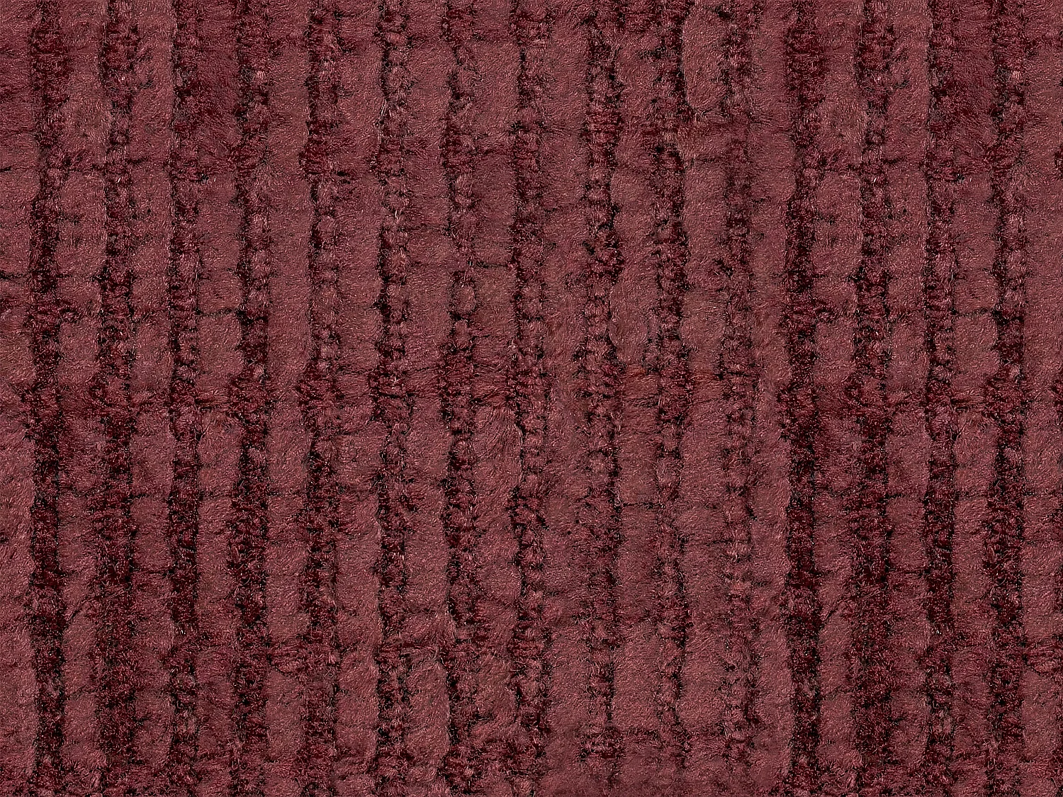 Express-vierzitsslaapbank in bordeauxrode chenille stof - Slaapoppervlak met brede latten 160 cm - 18 cm matras LORETO