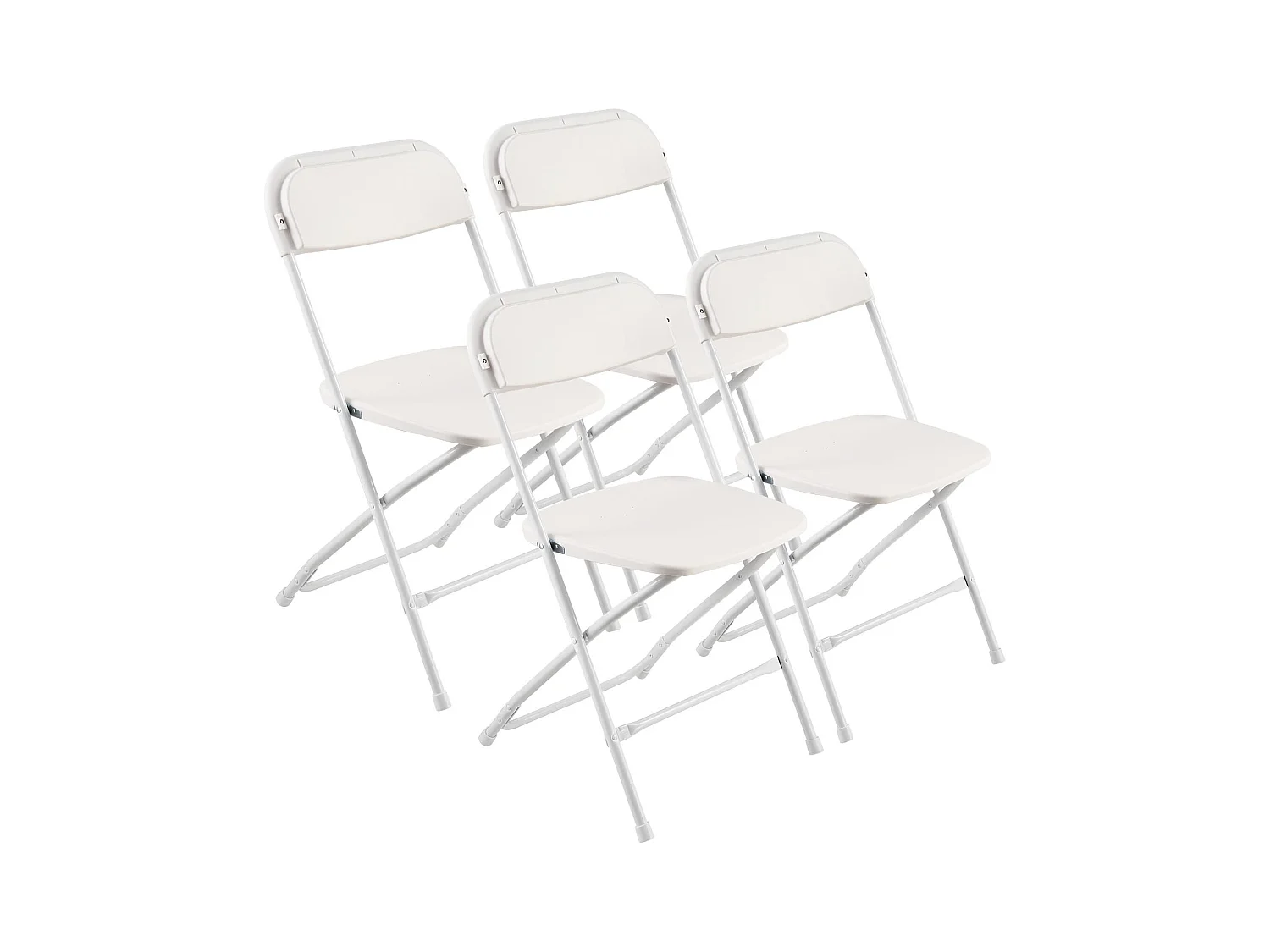 Chaises Pliables Portables SucceBuy Lot de 4, Chaises de Salle à Manger en Plastique avec Structure Métallique, Sièges Empilables Adaptés à l'Intérieur