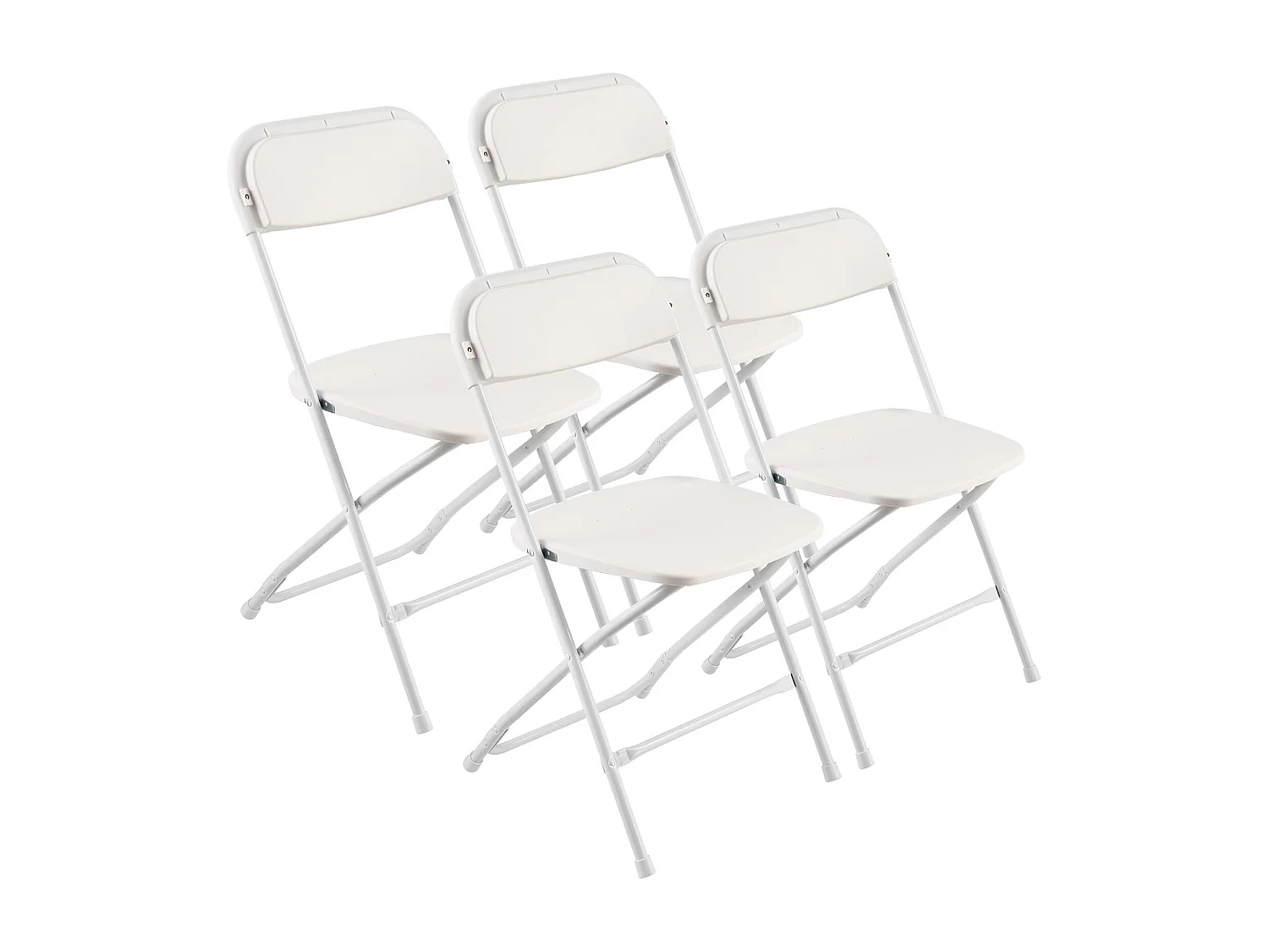 Sedie Pieghevoli Portatili SucceBuy Set di 4, Sedie da Pranzo in Plastica con Struttura Metallica, Sedie Impilabili Adatte per Interni