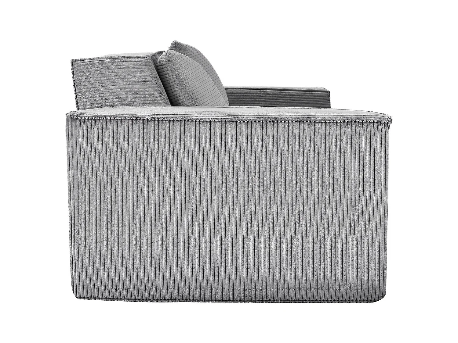 Canapé 2 Places SucceBuy 160cm, Canapé Moderne en Velours Côtelé avec Ressorts Ensachés, Coussins Confortables pour Salon, Bureau ou Appartement, Gris