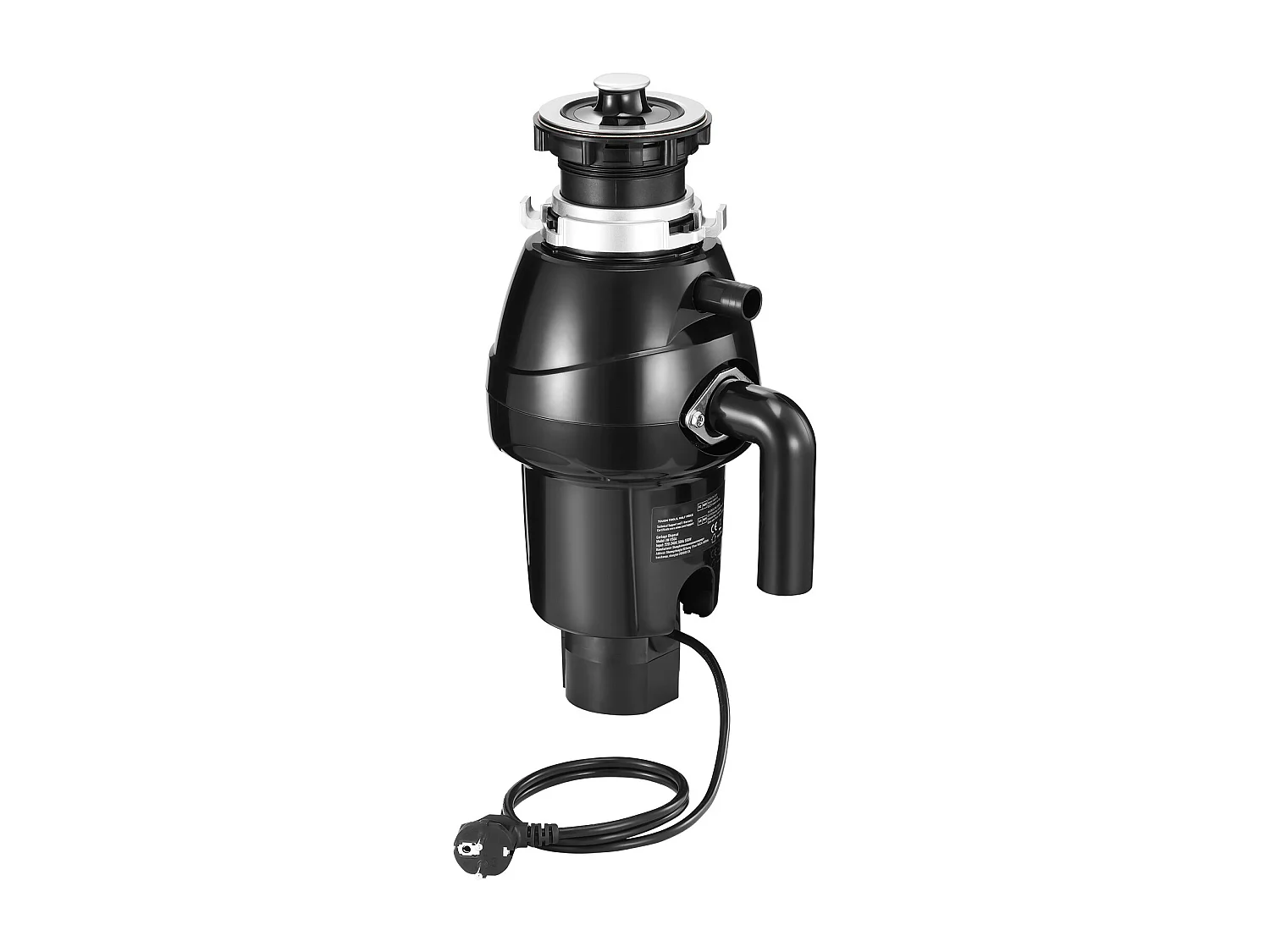 Küchenabfallzerkleinerer SucceBuy 3/4 PS, Nahrungsmittelabfall-Zerkleinerungssystem, Einfache Installation, 3930 U/min, mit Stromkabel