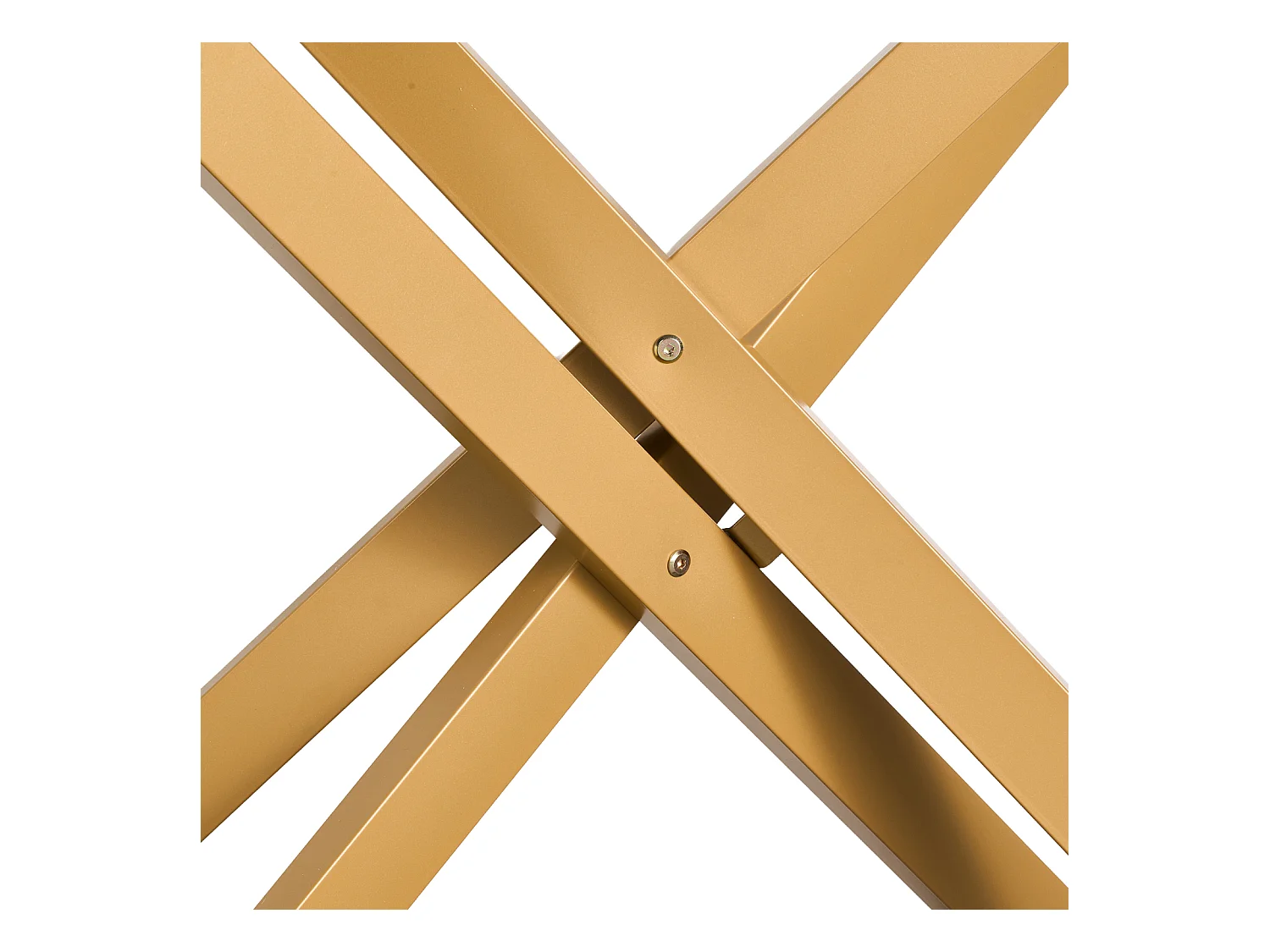 Table Basse SucceBuy en Verre Moderne, avec Plateau en Verre Trempé et Pieds Croisés en Métal, Équipée de Patins Réglables Antidérapants, Idéale pour le Salon