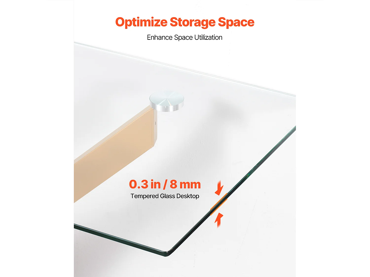 Table Basse SucceBuy en Verre Moderne, avec Plateau en Verre Trempé et Pieds Croisés en Métal, Équipée de Patins Réglables Antidérapants, Idéale pour le Salon