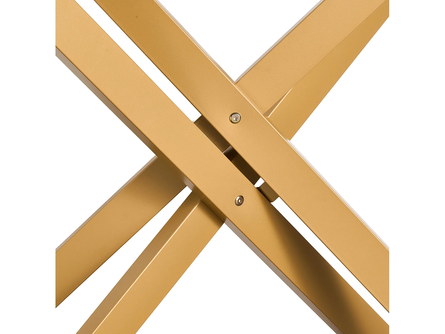 Table Basse SucceBuy en Verre Moderne, avec Plateau en Verre Trempé et Pieds Croisés en Métal, Équipée de Patins Réglables Antidérapants, Idéale pour le Salon