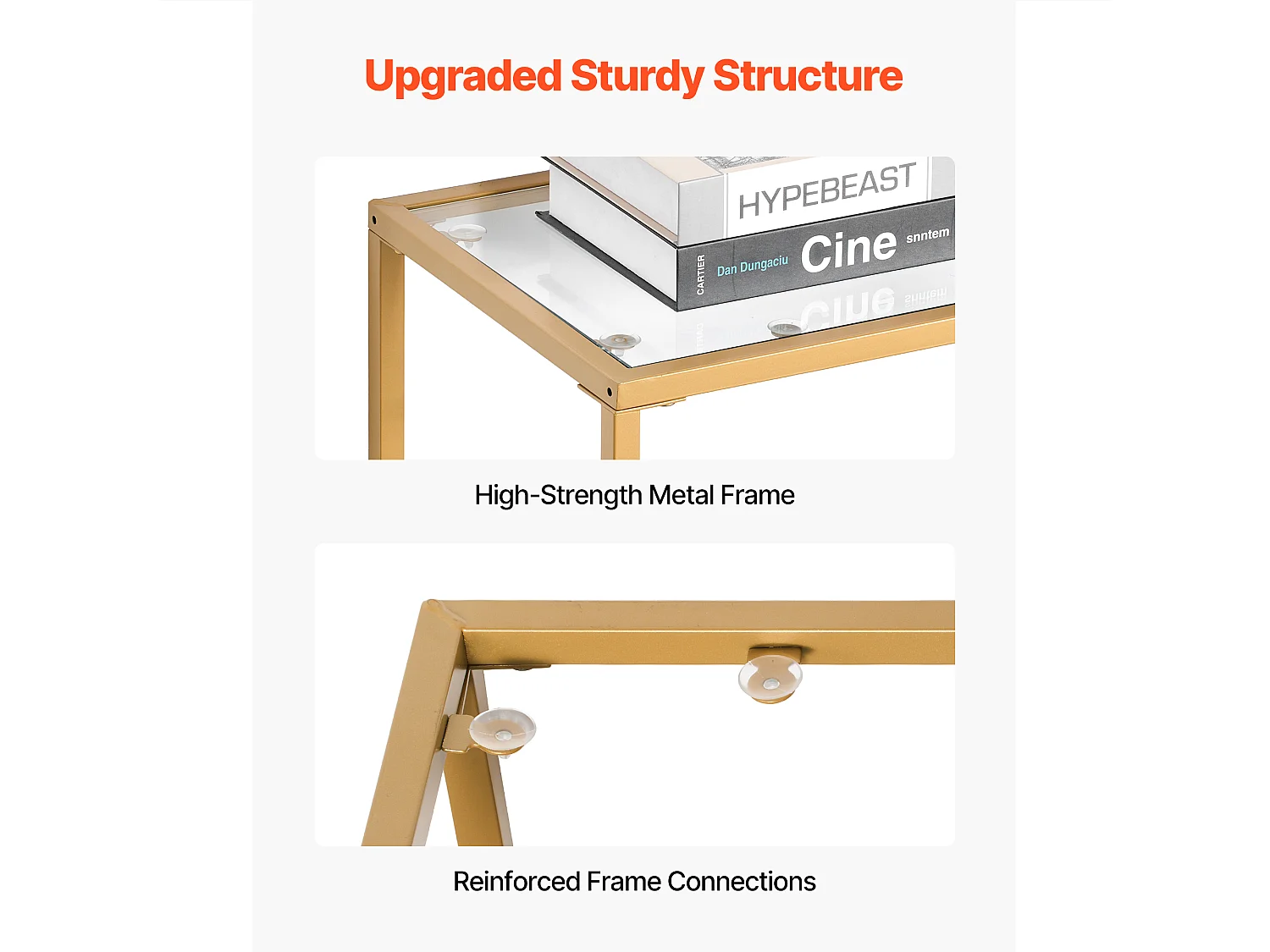 Tavolo Console SucceBuy in Vetro a 3 Livelli, Tavolino Rettangolare Moderno con Ripiani in Vetro Temperato, Struttura in Ferro, Ideale per Ingresso