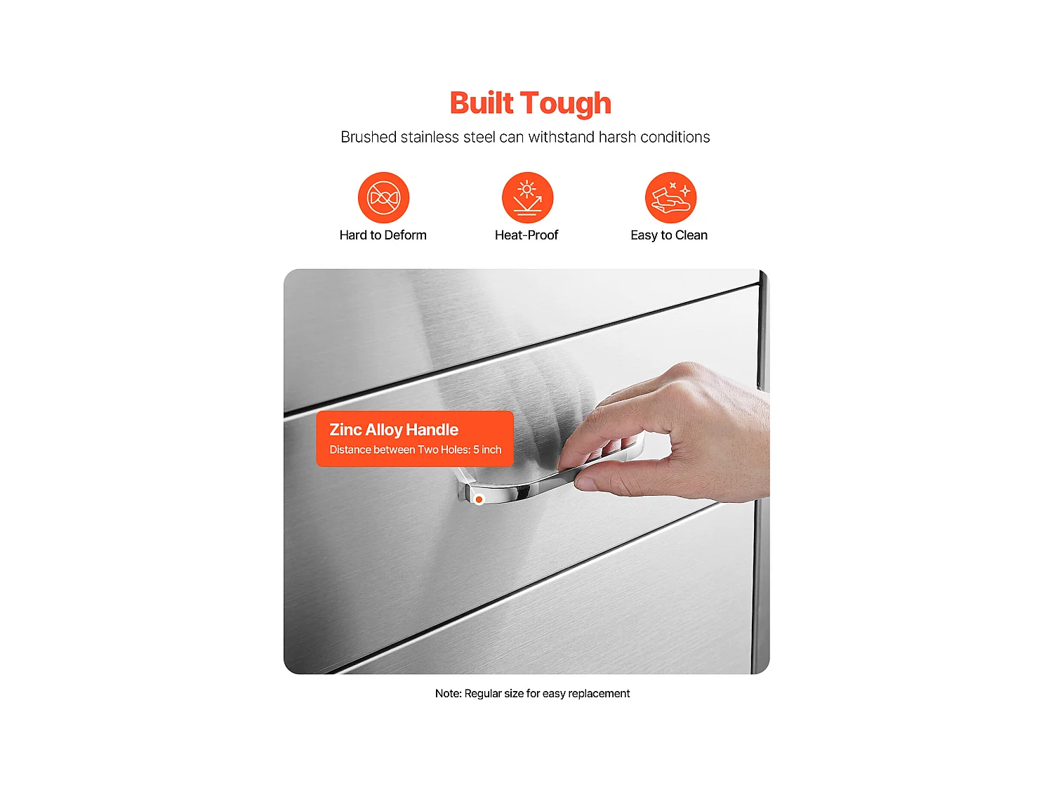 Tiroirs de Cuisine SucceBuy d'Extérieur en Acier Inoxydable, Ensemble de Trois Tiroirs 47 x 57 x 57cm avec Poignée, Idéal pour Îlots de Barbecue