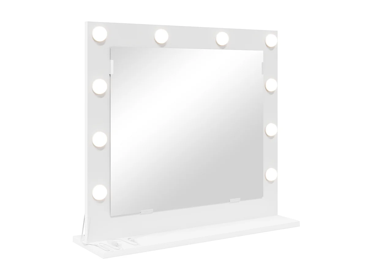 Miroir de maquillage avec éclairage LED Blanc 60x55x18 cm