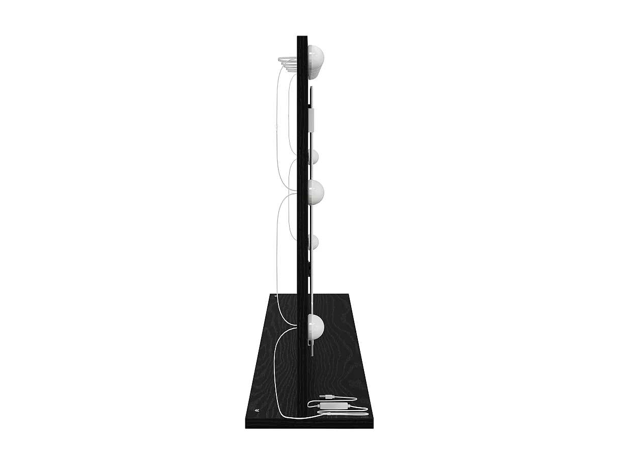 Miroir de coiffeuse avec lumières LED Chêne noir 100x55x18 cm