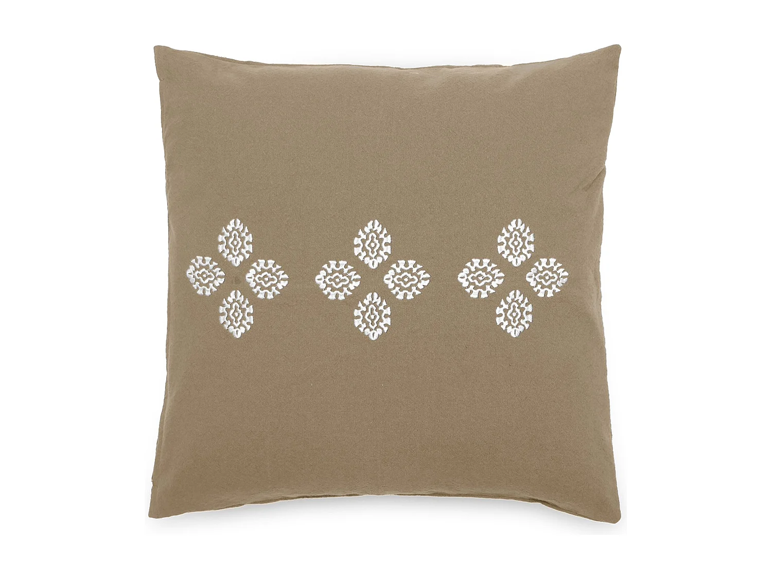 Housse de coussin pur coton teint lavé 45x45 cm BANDANAS marron camel