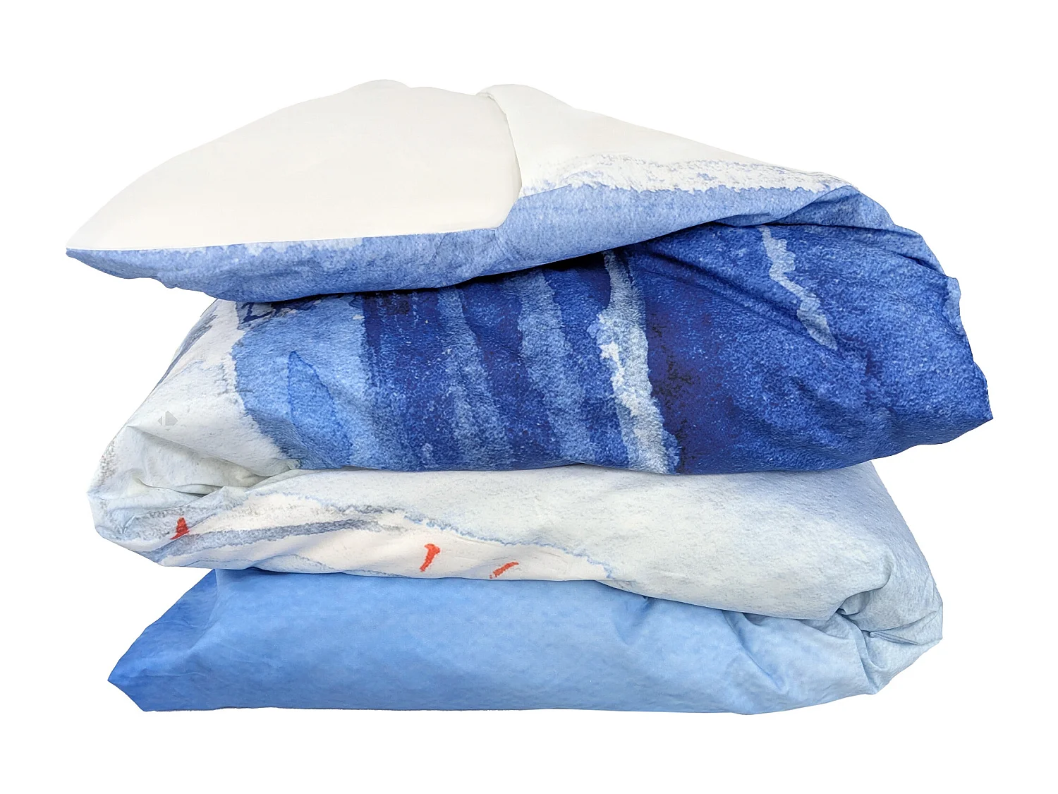 Housse de couette 140x200 cm percale de coton REGATE bleu